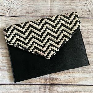 Street Level Chevron Harringbone Clutch